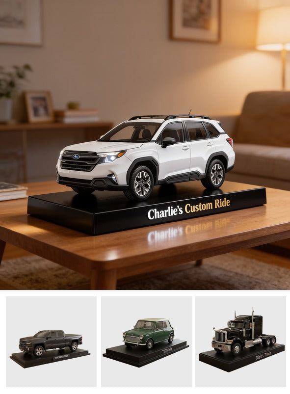 Personalized White Subaru SUV Custom Shaped Acrylic Plaque Car Lover Gift