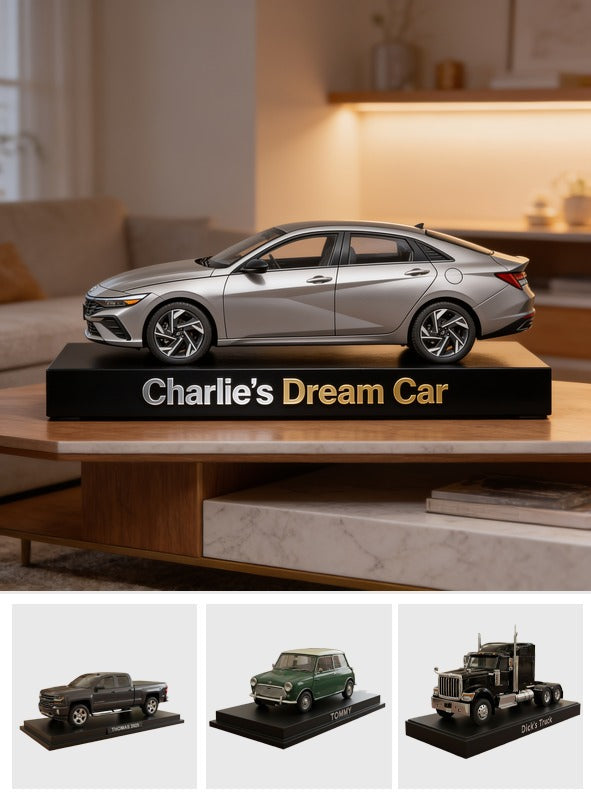 Personalized Silver Hyundai Elantra Sedan Custom Shaped Acrylic Plaque Car Lover Gift