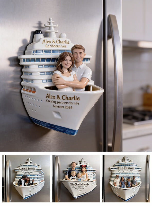 Personalized Couple Cruise Fridge Magnet Husband Wife Travel Keepsake Gift
