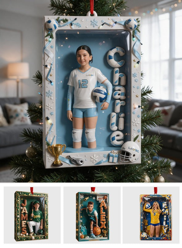 Personalized Christmas Latina Female Youth Volleyball Player Keepsake Ornament