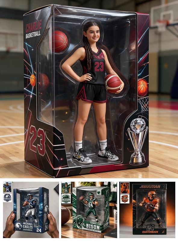 Personalized Latina Female Youth Basketball Player Acrylic Display Box Sports Keepsake