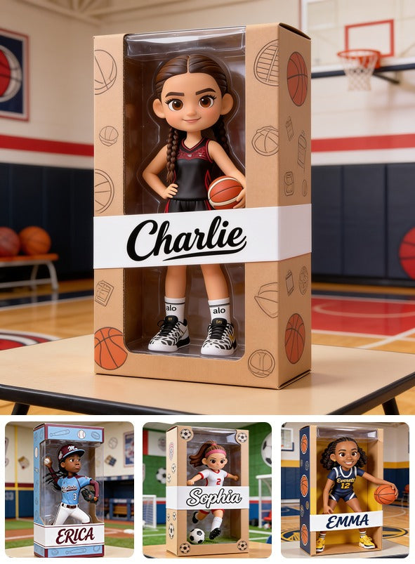 Personalized Latina Female Youth Basketball Player Custom Shaped Acrylic Plaque