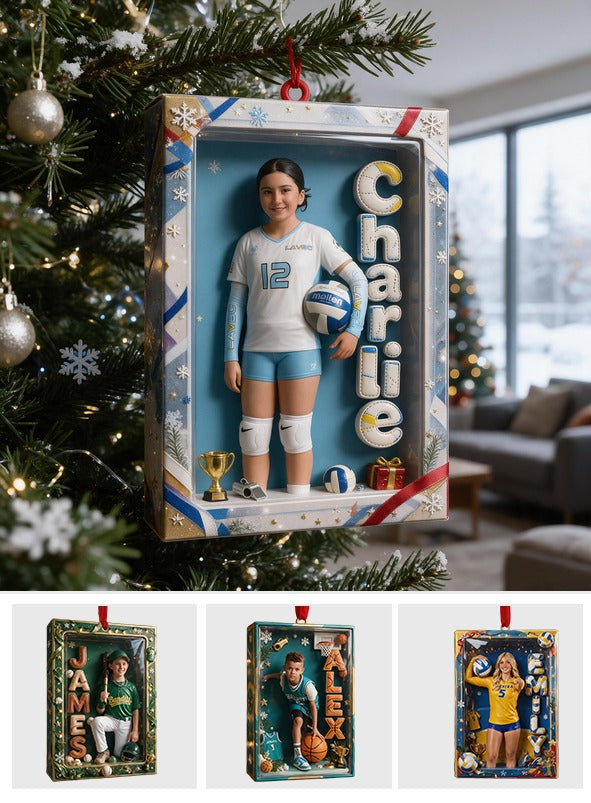 Personalized Christmas Latina Female Youth Volleyball Player Ornament Volleyball Athlete Gift