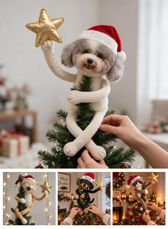 Personalized Christmas Curly Fur Adult Poodle Posable Plush Doll Pet Lover Gift