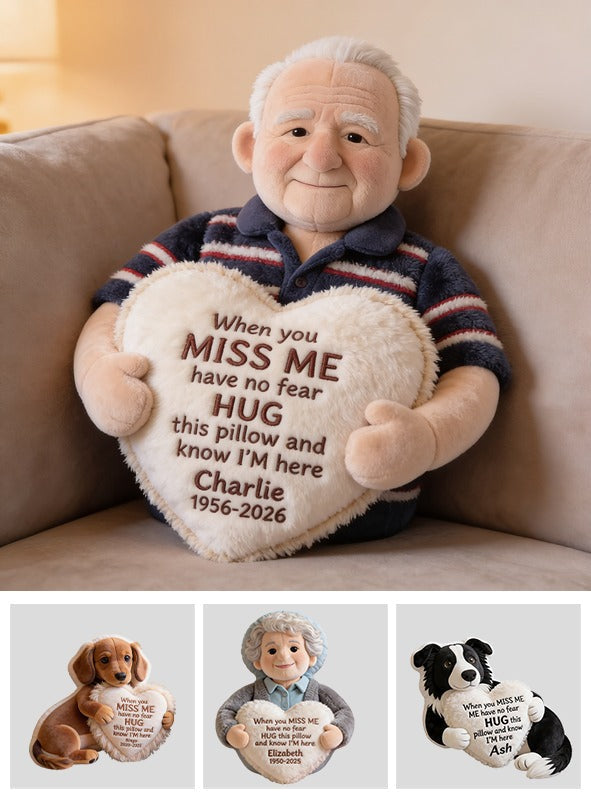 Personalized Older Man Grandpa Memorial Faux Fur Shaped Pillow