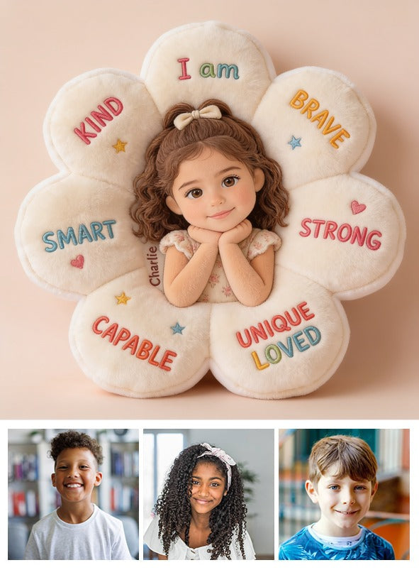 Personalized Latina Little Girl Affirmations Faux Fur Pillow Kid Gift