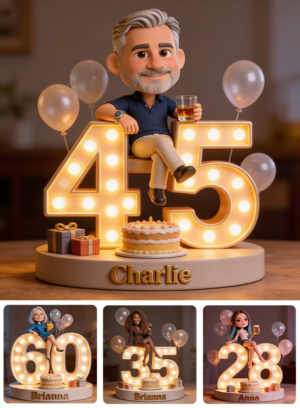 Personalized 45th Birthday Middle-Aged Man Custom Shaped Acrylic Plaque Gift