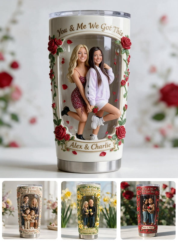 Custom Photo Lesbian Couple Tumbler, LGBT Partner Gift