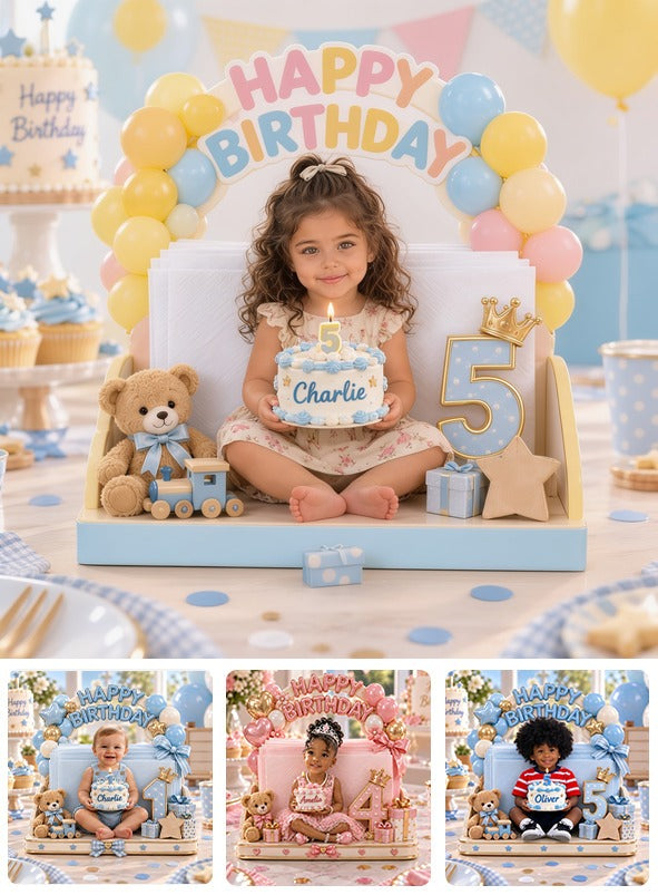Personalized Birthday Latina Little Girl Napkin Holder Party Decor