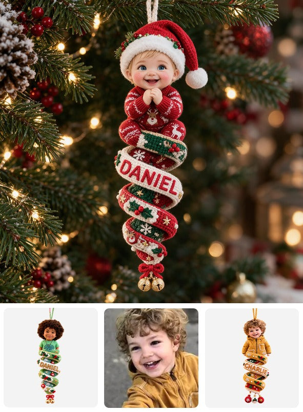 Personalisierte Foto Weihnachts Baby Junge Plüsch Ornament Geschenk