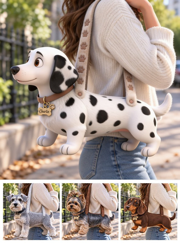 Personalized Black White Spotted Dalmatian Custom Shape Tote Bag Dog Lover Gift