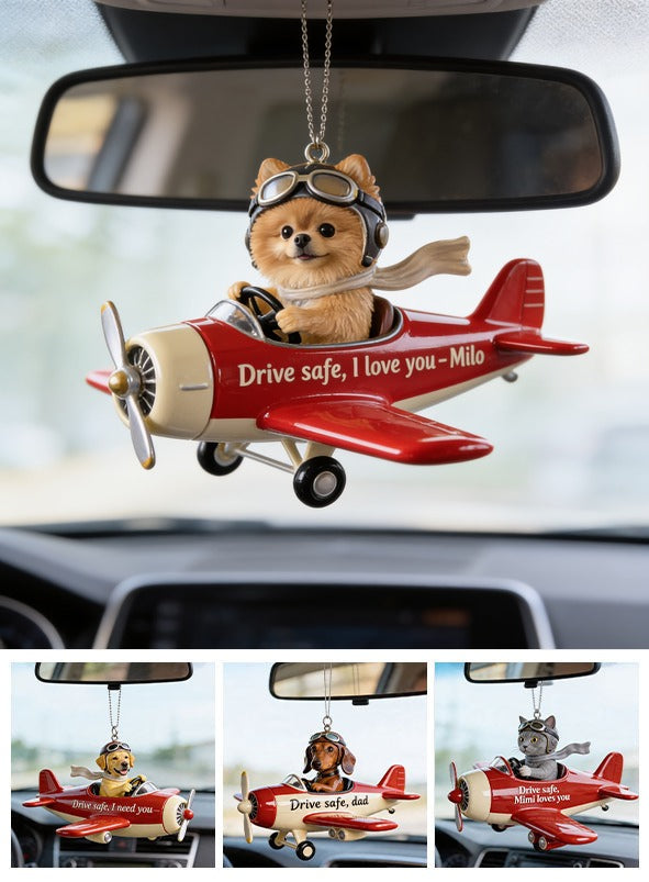 Personalisierter Foto Fluffy Golden Pomeranian Autoanhänger Geschenk für Hundeliebhaber