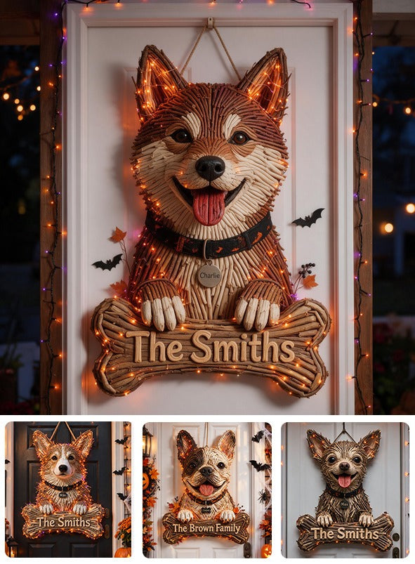 Personalized Halloween Tan & White Adult Shiba Inu LED Light Acrylic Sign Dog Lover Gift