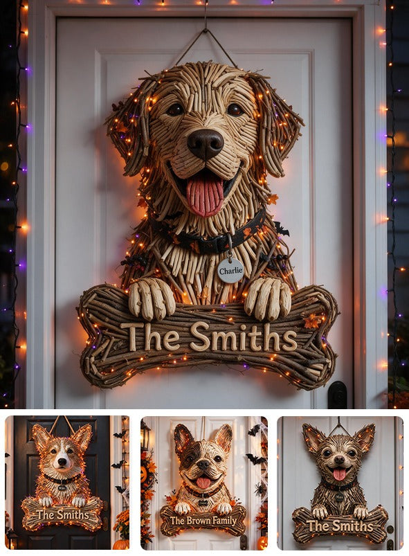 Personalized Halloween Adult Golden Retriever LED Light Acrylic Sign Home Decor