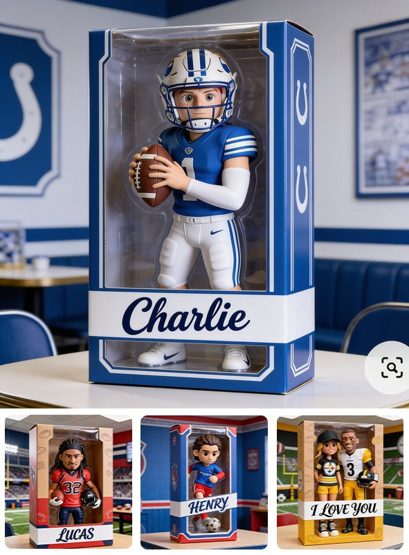 Personalized Latino American Football Player Shaped Acrylic Plaque, Football Fan Gift