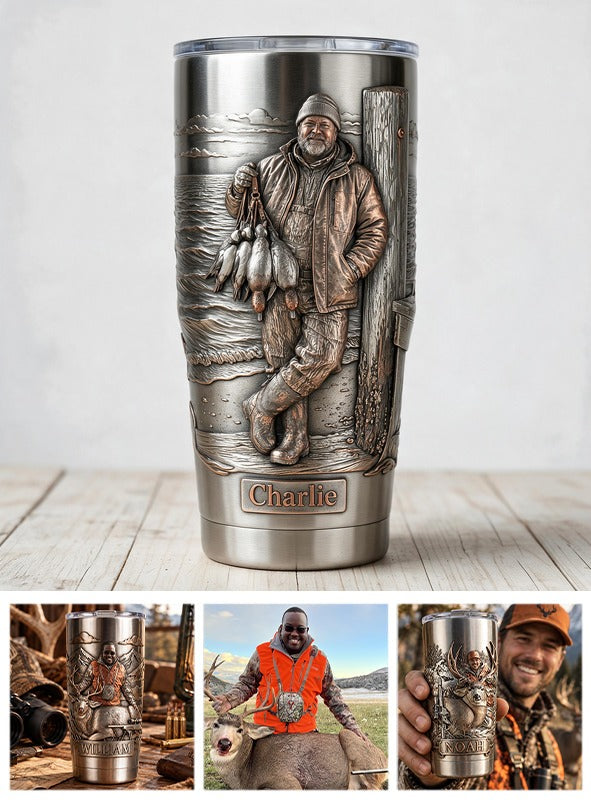 Personalized Middle-Aged Duck Hunter Tumbler - Duck Hunting Gift for Outdoorsmen