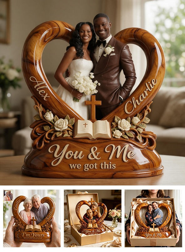 Personalized Custom Photo Wedding Black Couple Acrylic Plaque, Husband Wife Keepsake Gift