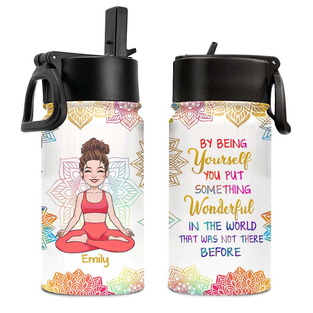By Being Yourself - Personalized Yoga Kids Water Bottle