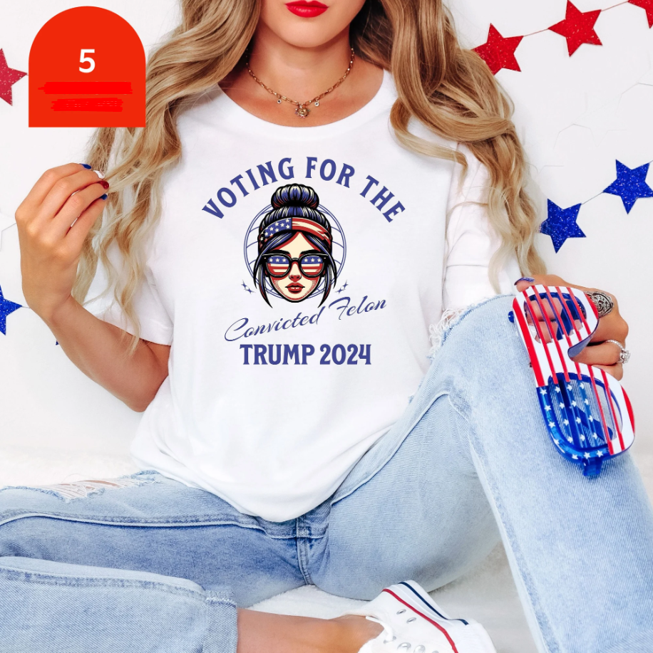 Trump 2024 – „Wählt den verurteilten FeI0n“ – Patriotisches Wahljahr-T-Shirt – Konservatives, lustiges politisches Statement-T-Shirt – Geschenkidee: T-Shirt & Hoodie
