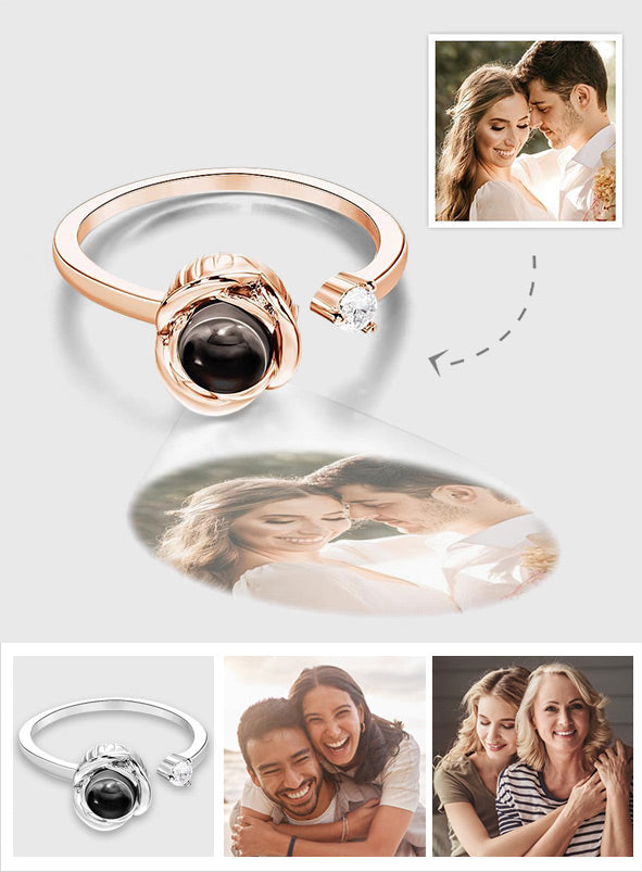 Flower For You - Personalisierter Foto-Projektionsring
