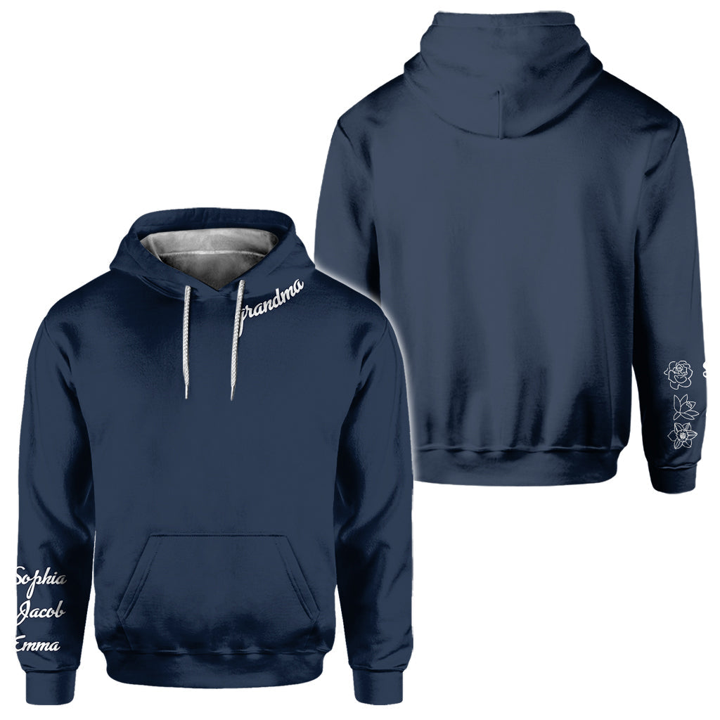 Nanas Blumen – Geschenk für Oma, Mama, Papa, Tante – Personalisiertes T-Shirt