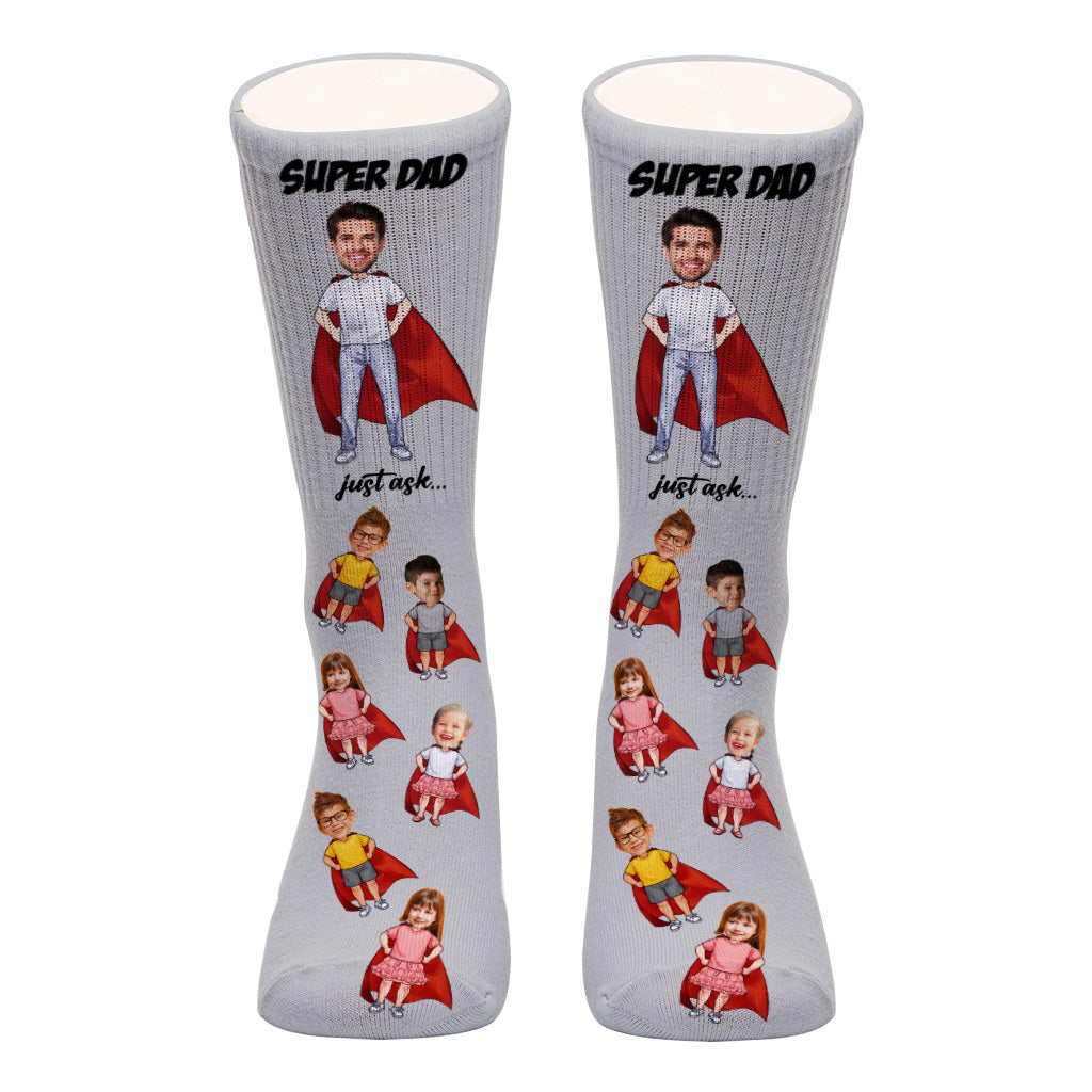 Super-Papa, Super-Mama – Geschenk für Papa und Mama – Personalisierte Socken