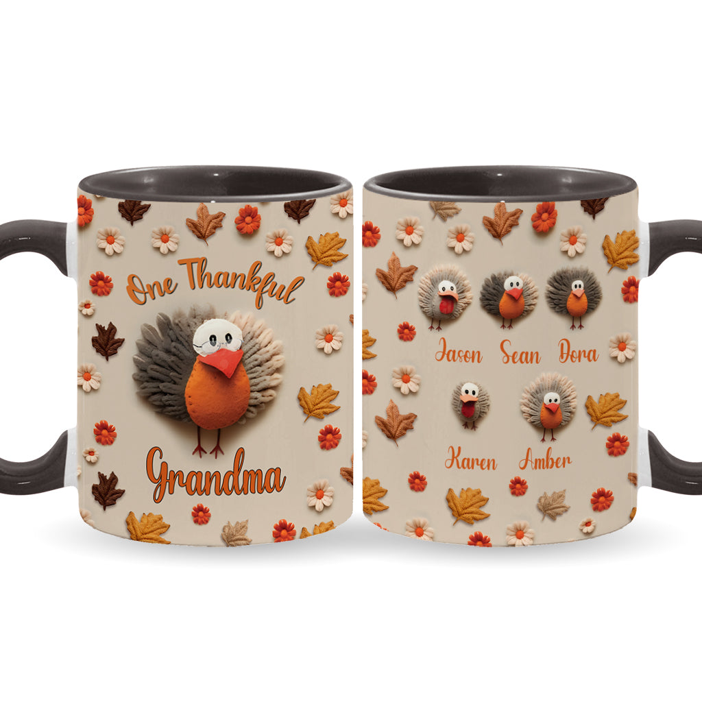 Eine dankbare Oma – Geschenk für Oma, Mama – Personalisierte Tasse mit Akzent