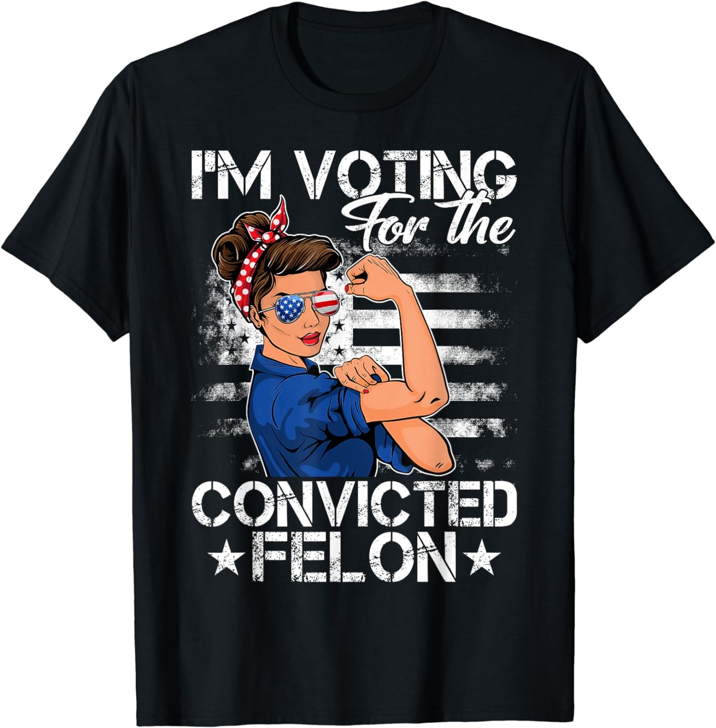 Messy Bun Woman – Ich wähle den verurteilten Verbrecher Trump 2024 – T-Shirt & Hoodie
