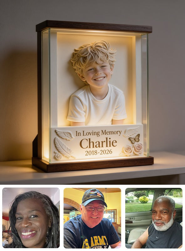 Personalisierte Gedenktafel für kleinen Jungen aus Acryl