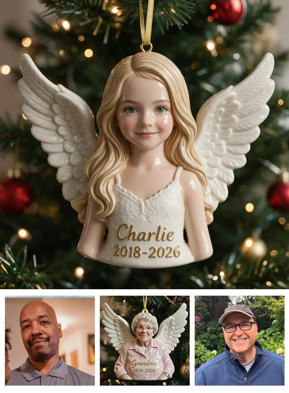 Personalized Christmas Little Girl Memorial 3D Ornament