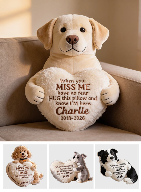 Personalized Yellow Labrador Retriever Memorial Faux Fur Shaped Pillow Pet Loss Gift