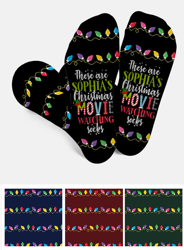 Christmas Movies Watching Socks - Personalized Christmas Socks