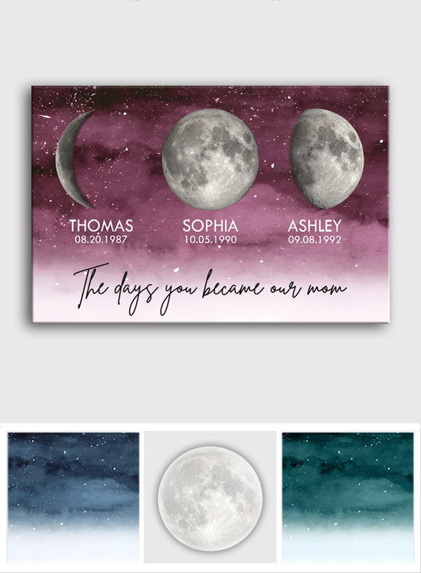 Die Tage, an denen du unsere Mama wurdest – Personalisierte Leinwand und Poster für Mütter