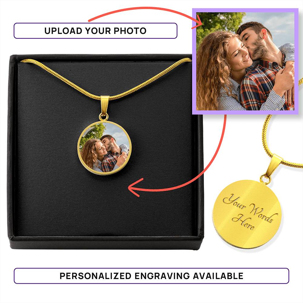 From Our First Kiss Personalized Round Pendant Necklace - skl2249