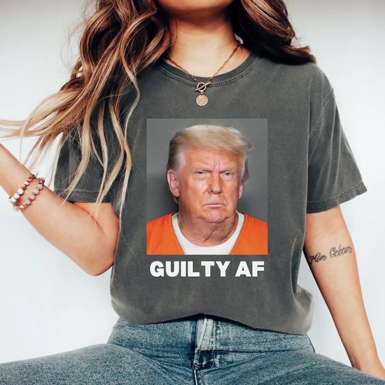 „Trump schuldbewusst wie Sau“-T-Shirt, lustiges Trump-2024-Shirt, T-Shirt und Hoodie zum Trump-Prozess