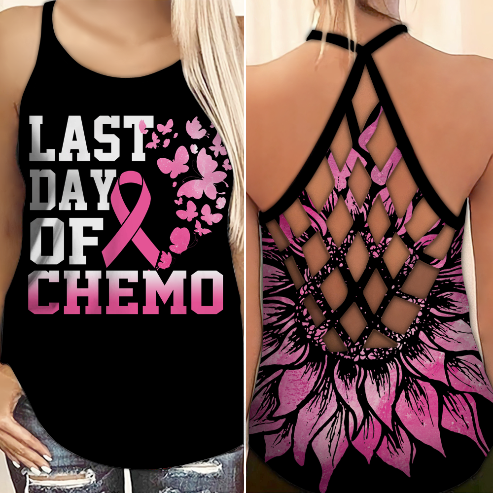 Letzter Tag der Chemotherapie – Tanktop mit Kreuzmotiv zur Sensibilisierung für Brustkrebs 0722