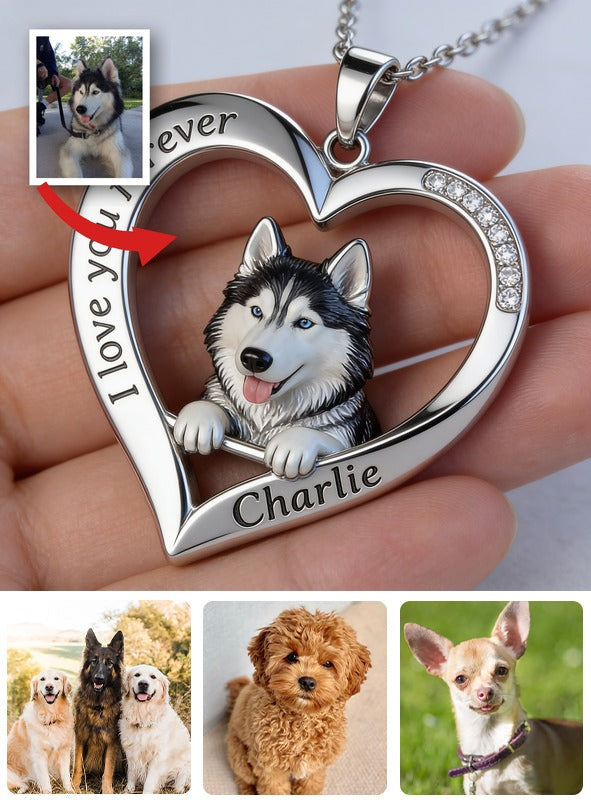 Personalisierter Anhänger in Form eines blauen Siberian Husky von jedem Foto
