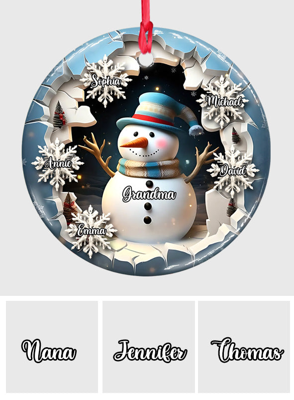 Gesegnet, Nana, Oma oder Gigi genannt zu werden – Personalisierter Keramik-Kreisanhänger für Oma