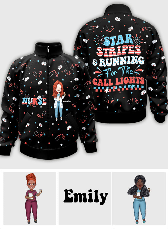 Nurse Life 4th Of July - Personalized Nurse Zip Jacket
