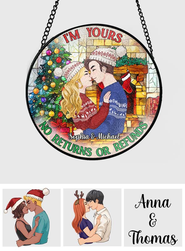 Keine Rückgabe oder Rückerstattung – Personalisierter Buntglas-Sonnenfänger für Paare