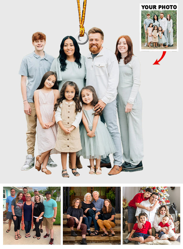 Foto-Ornament nach Wahl – Personalisierter Familien-Ornament in individueller Form