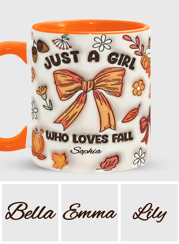 Just A Girl Who Loves Fall - Personalized Autumn Accent Mug