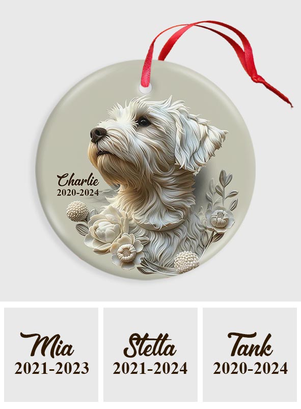 In Loving Memory - Personalized Dog Ceramic Circle Ornament
