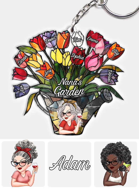 Omas Garten – Personalisierter Oma-Schlüsselanhänger