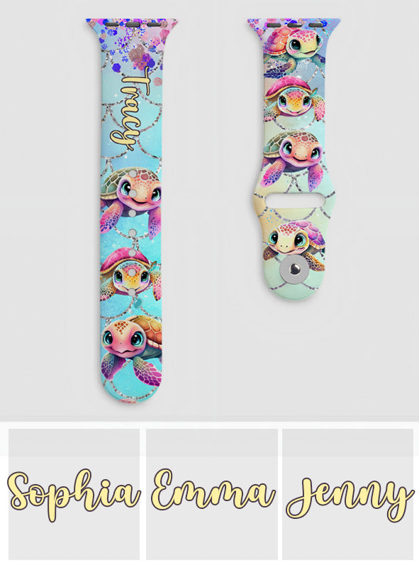 Niedliche Schildkröten – Personalisiertes Schildkröten-Armband für Apple Watch