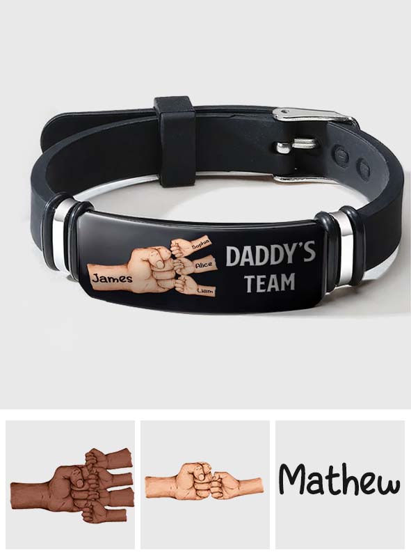 Daddy's Team – Personalisiertes Armband für Väter mit Gravur