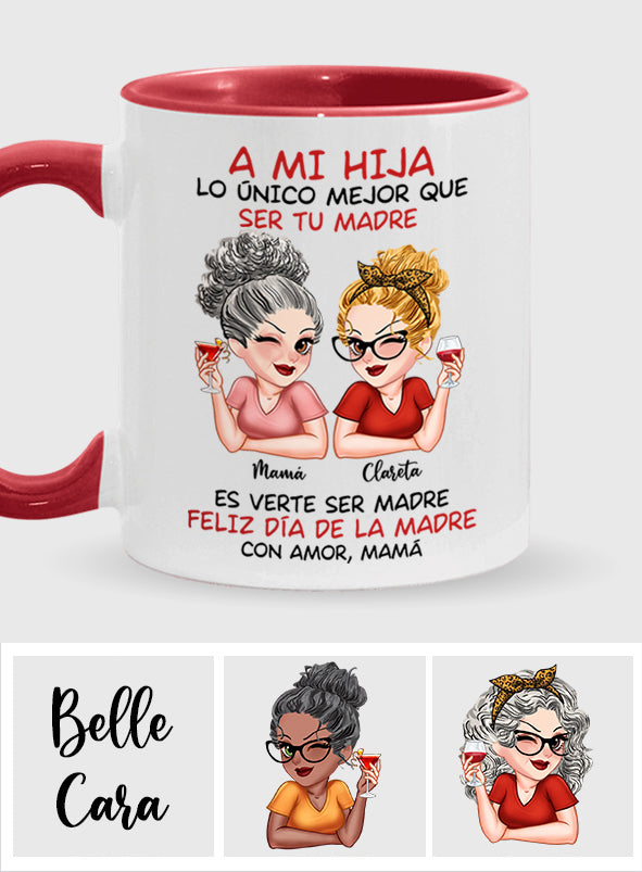 A Mi Hija - Personalisierte Tasse mit Muttermotiv
