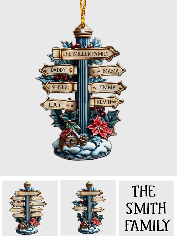 Die Freude an Weihnachten ist die Familie – Personalisierter, individuell geformter Weihnachtsschmuck in Familienform