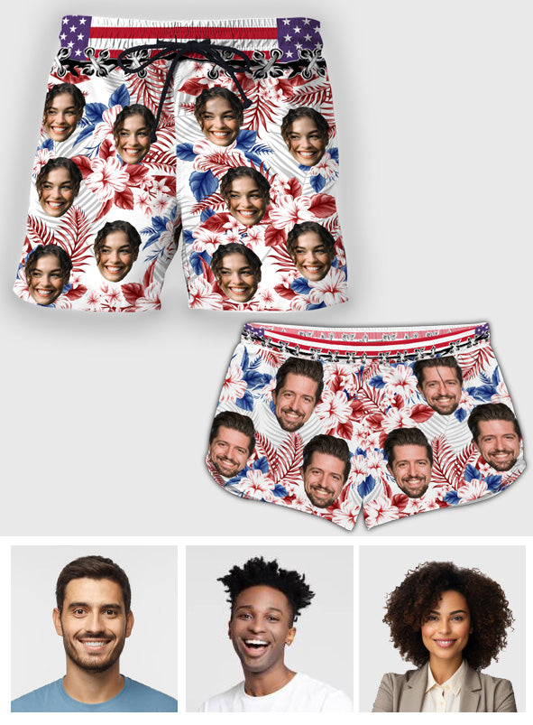 Tropenflagge mit individuellem Aufdruck – Personalisierte Shorts für Paare (Herren und Damen)