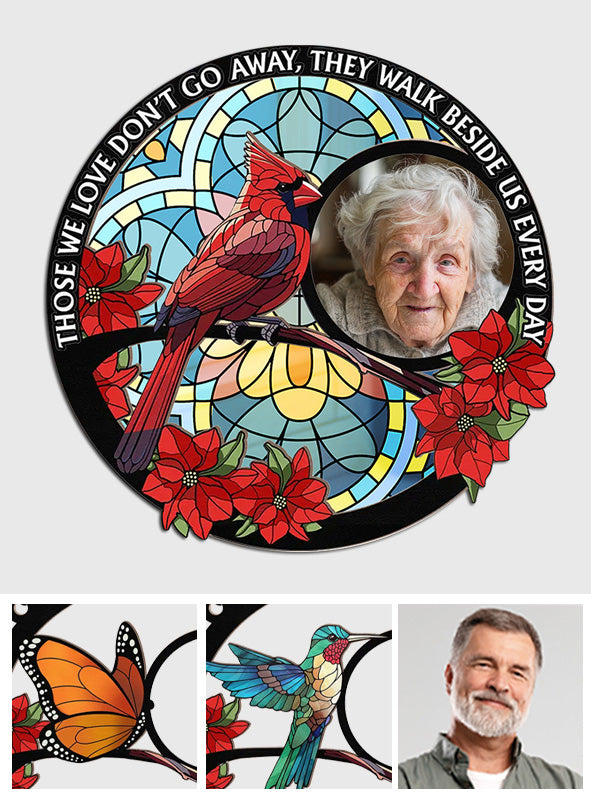 Those We Love Don't Go Away Cardinal - Personalized Memorial Decal Die Cut